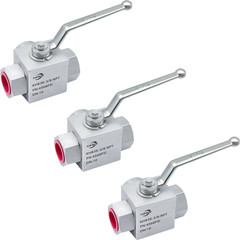 3/8″ NPT 3 Way Ball Valve 4568PSI KHB Hydraulic Industrial Fluid Control 3 Pack