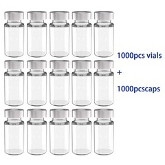 100/500/1000PCS 10ml Glass Vials Sample Headspace Vials w/ 20mm Crimp Top Caps