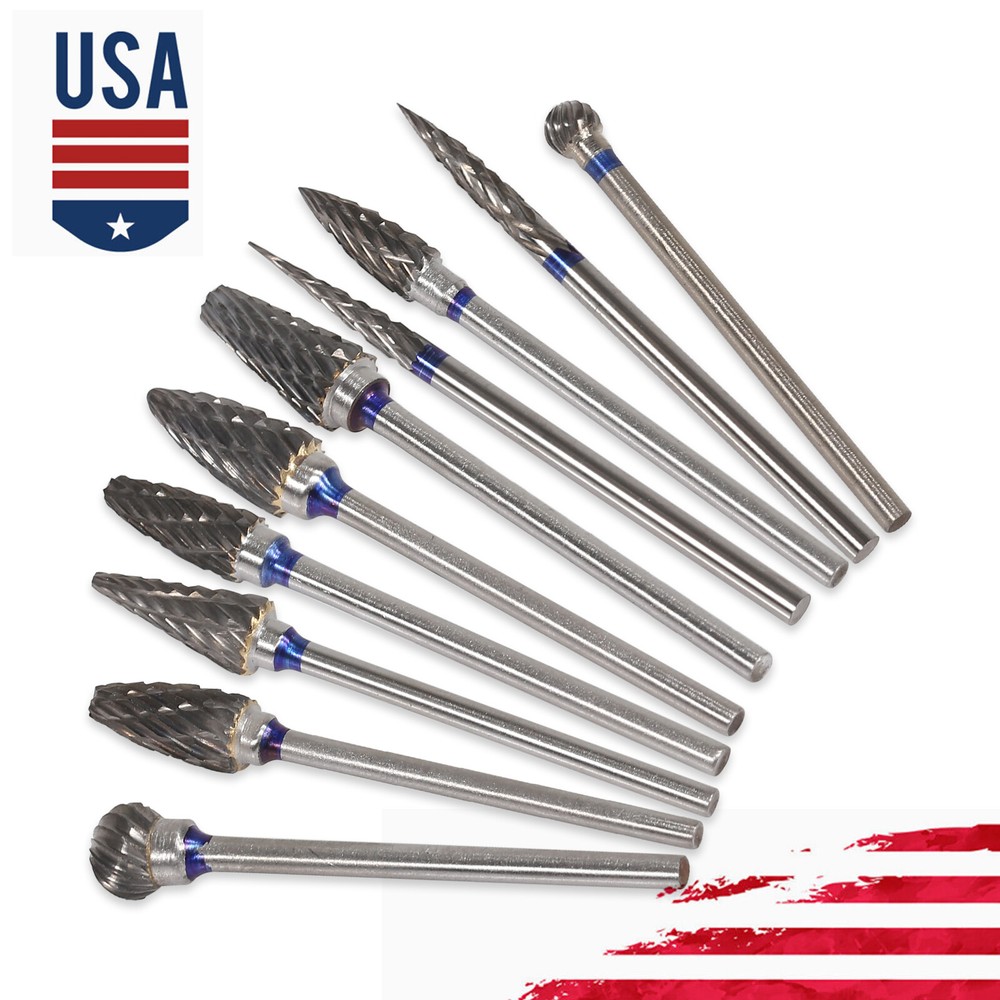 10 Pcs Dental Lab Polishing Bur Drills Tungsten Steel Carbide Burs Burrs 2.35MM