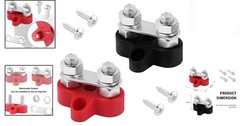 2PCS M8 Dual Studs 80A Power Distribution Block for 12V Automotive & Marine Use