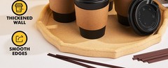 50 Pack 12 oz Coffee Cups with Lids, Black Disposable Coffee Cups with Lids,