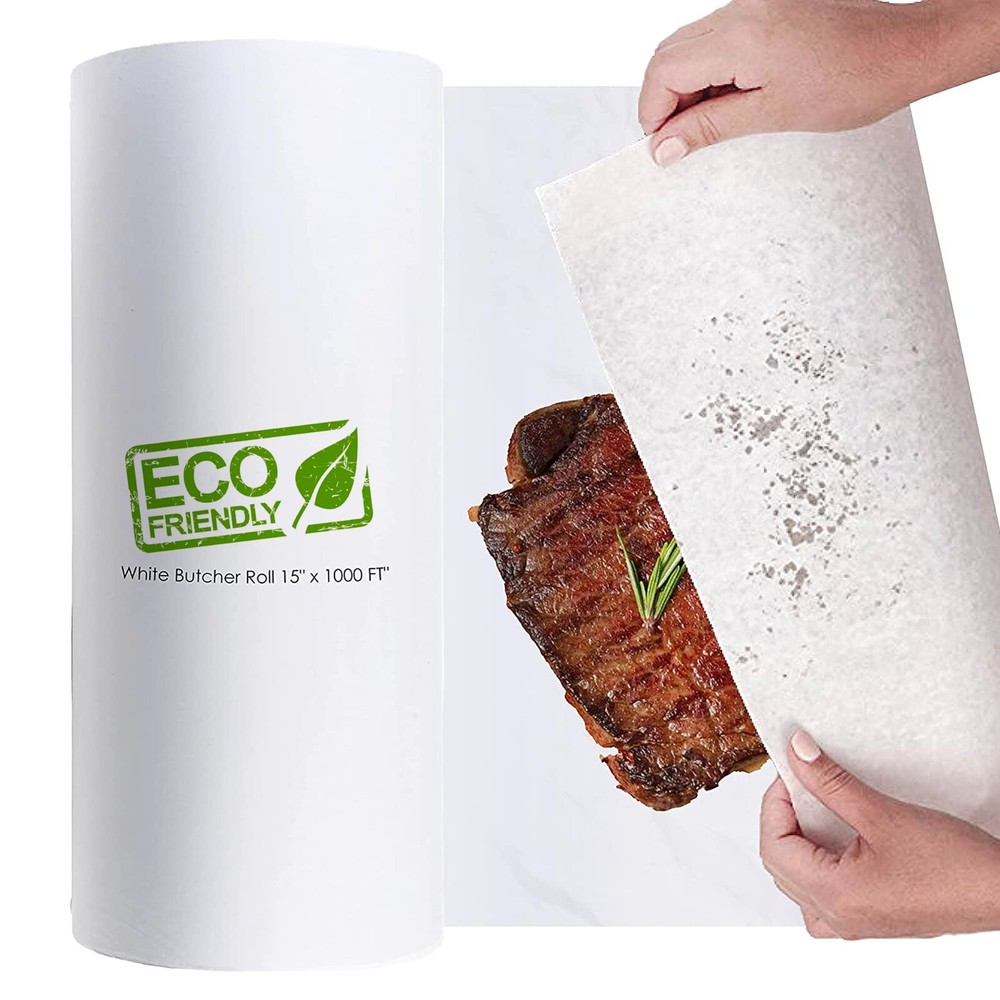 1 Pack – White Butcher Paper Roll for Meat and Food Service 15 x 1000 ft.