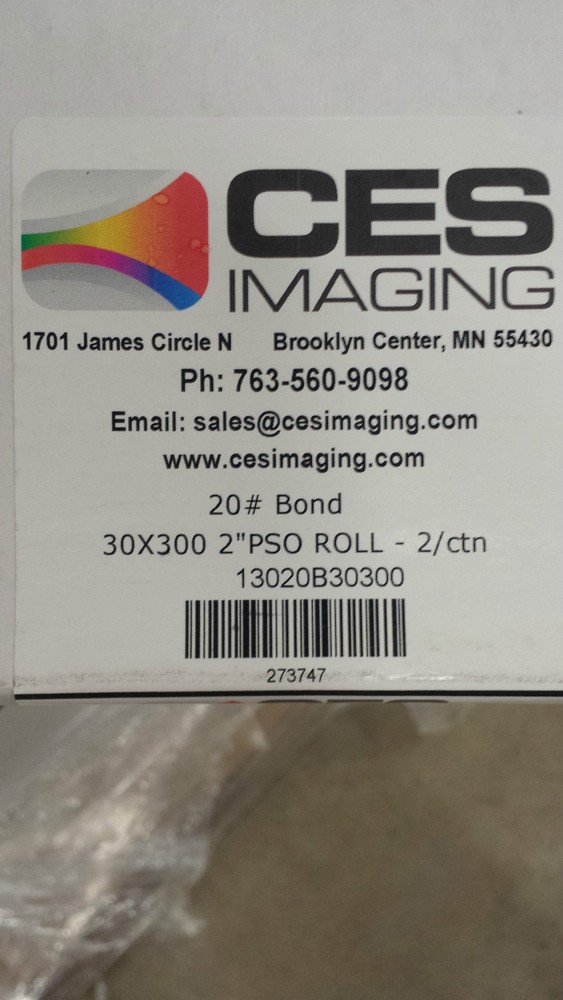 2 Rolls 30″x300′ 20lb Bond HP DesignJet Plotter Paper