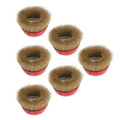 6 Pack Wire Cup Brush 4 Inch Coarse Crimped Cup Brush with 5/8 Inch Arbor