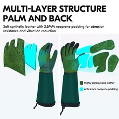 Vgo 1 Pair Gardening Gloves With Long Sleeves,Thorn Proof,Touchscreen(SL7477)