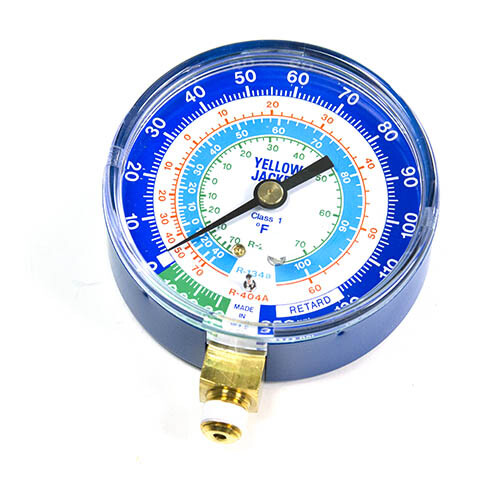 Yellow Jacket 49106 3-1/8″ Dry Compound Gauge, Blue °F, 30″-0-120 psi
