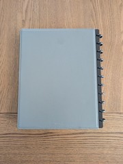 TUL Discbound Leather Notebook Cover w/ Lined Notes Pages, 60 Sheets Gray New
