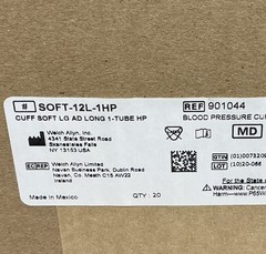 Case of 20 Disposable Large Adult Blood Pressure Cuffs SOFT-12L-1HP