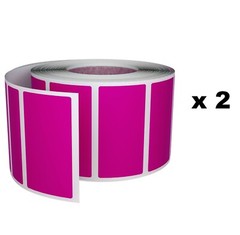 Royal Green Rectangle Labels in Pink 1.57″ x 0.75″ (40mm x 19mm) 1000 Pack Rolls
