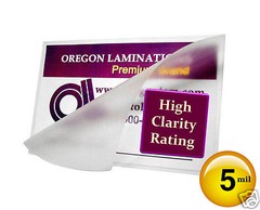 [500] 5 Mil Hot Laminating Pouches for 15-Up Cards 2-3/8 X 3-1/4 Clear
