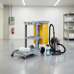 Hotel Linen Cart Easy to Maneuver Multifunctional Janitorial Cart for Janitors