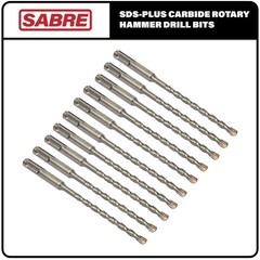 10-Pack 1/4 Inch x 6 Inch SDS Plus Rotary Hammer Drill Bits, Carbide Tipped f…