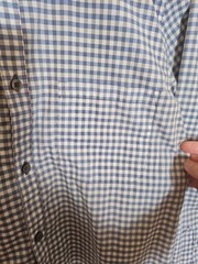 Chef Works Urban Collection Shirt Blue/White/Gray Checkered Cook Server Size S
