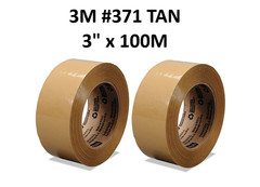 2 Rolls – 3M Scotch 371 TAN Commercial Packaging Tape 2 mil x 72MM X 100M