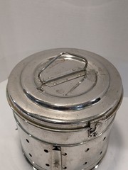 Vintage Industrial Medical Sterilizer Drum – Antique Surgical Autoclave Canister