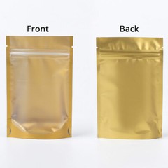 5x7in Matte Clear Front Gold Back Foil Mylar Stand up Zip Lock Bag w/Machine O1