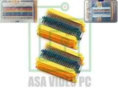 2600 pcs 130 Values 1/4W 0.25W 1ohm 3M Resistor Resistors Kit Assortment Set
