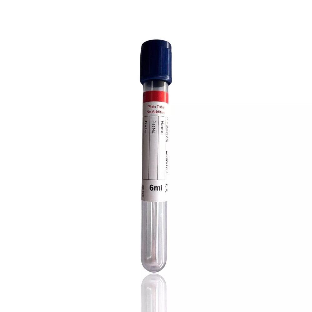 VACUUM BLOOD COLLECTION PLAIN TUBE NO ADDITIVE, 13x100mm 6mL, Exp 12/25