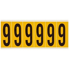 BRADY 1550-9 Number Label,9,1-1/2 in. W x 3-1/2 in. H 24UZ07