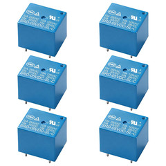 6Pcs PCB Power Relay SRD-05VDC-SL-C, DC 5V Coil, 10A 250VAC, SPDT, 5 Pin