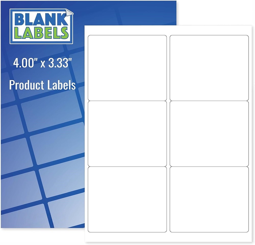 4×3-1/3″ Shipping Labels 6 per Sheet for Packing Slips & Barcodes, Laser/Inkjet