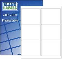4×3-1/3″ Shipping Labels 6 per Sheet for Packing Slips & Barcodes, Laser/Inkjet