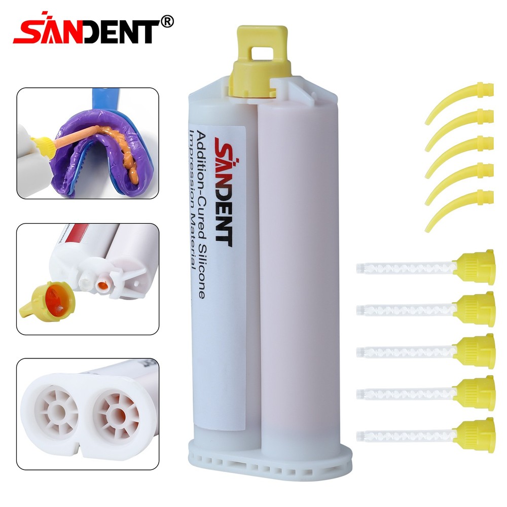 SANDENT Dental Impression Material Silicone Putty Light Body Normal 50ML,1-25/Bx