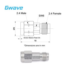 DC Block on Inner Conductor 2.4mm Male to 2.4mm Female (10 MHz – 50GHz)