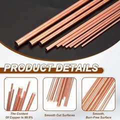 3Pcs 99.99% Pure Copper Round Rod, 1.6mm / 0.06″ Dia 12.6″ Length for DIY