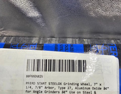 (QTY 5) PFERD 63890 Start Steelox Grinding Wheel 7″ x 1/4 x 7/8″ Arbor Type 27