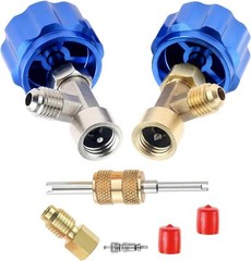 Refrigerant Can Tap R134A Self‑Sealing & Puncture Valve + Tank Adapter Kit Bl