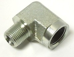 1/2″ Male NPTF x 3/4″ Female NPTF 90° Elbow Plated Steel Hydraulic <5502-08-12