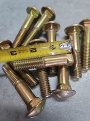 5/8″-11 x 3″ (PT) Coarse Thread Grade 5 Carriage Bolt Yellow Zinc Plated(10)