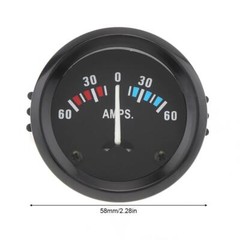 Ammeter Gauge, 12V Universal 52m/2in 60-0-60 Vehicle AMP Ampere Meter