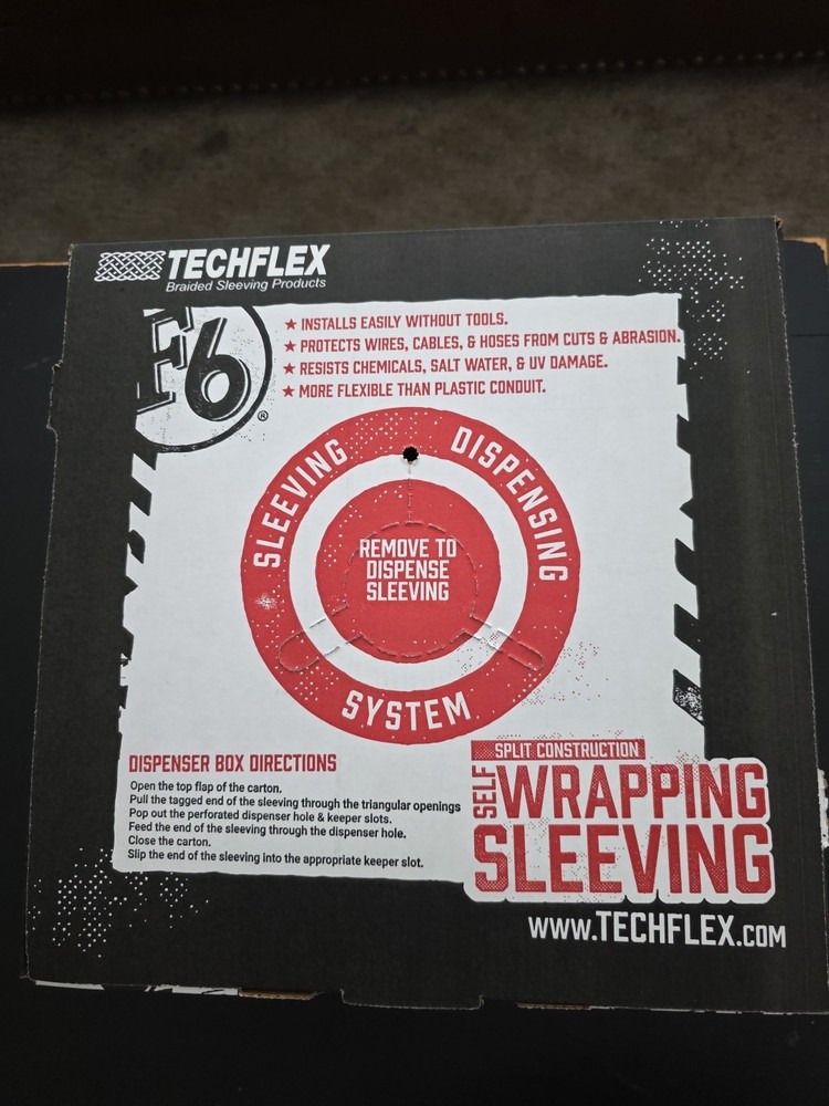 TECHFLEX wire sleeving 3/4″ Self wrap braided 50 Ft cable mangement Quick ship