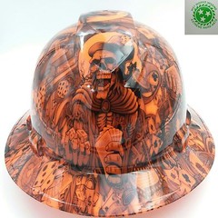 FULL BRIM Hard Hat custom hydro dipped , NEW DEALERS CHOICE ORANGE HOT NEW
