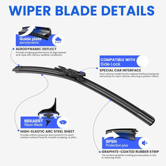 ANIKLUIM Wiper Blades for Smart Fortwo 2007–2014, 23/21/10, 3-Pack