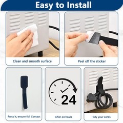 50 PCS Hook and Loop Cable Ties | Strong Adhesive | Flexible Management