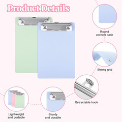 6 PCS Mini Clipboard Acrylic Small Clipboards 5X7 | A6 Letter Size Pocket Clip B