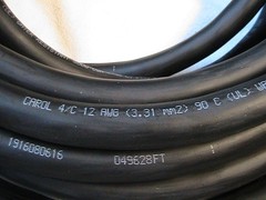 50 FEET NEW CAROL 12/4 600V SOOW POWER CORD INDOOR/OUTDOOR FLEXIBLE CABLE