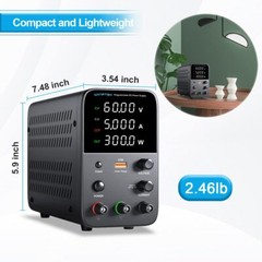 WPS 0-30V 60V 0-5A 10A Adjustable Lab DC Power Supply Veriable Bench Switching