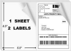 200-10000 Premium 8.5×5.5 Round Corner Shipping Labels Half Sheet Self Adhesive