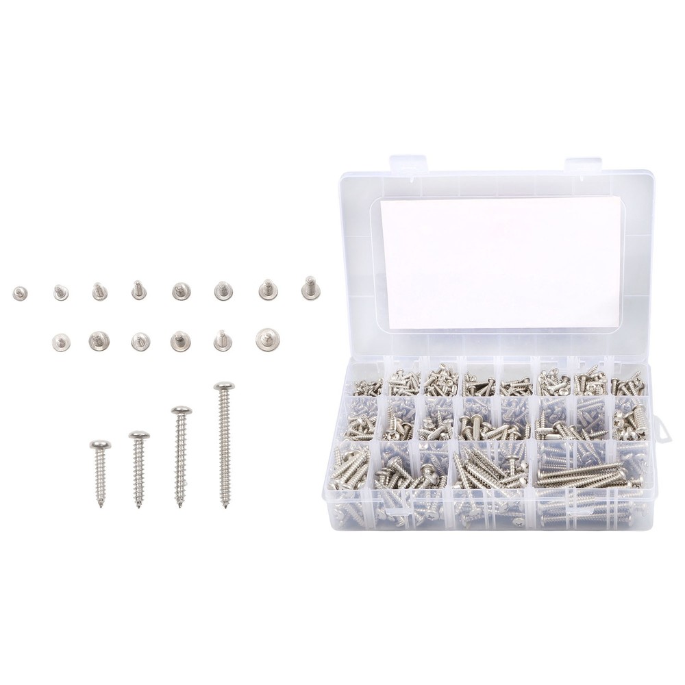 780 Pcs Pan Head Sheet Metal Screws Assortment Kit #4#6#8#10 Stainless