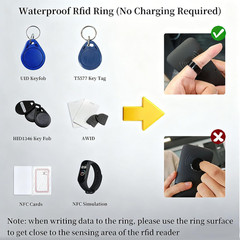 RFID Rewritable Ring Black US#10(RFID Ring Dual Frequency in One Smart Ring 13.5