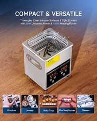 CREWORKS Industry Ultrasonic Cleaner 2L New Stainless Steel w/ Timer & Heater