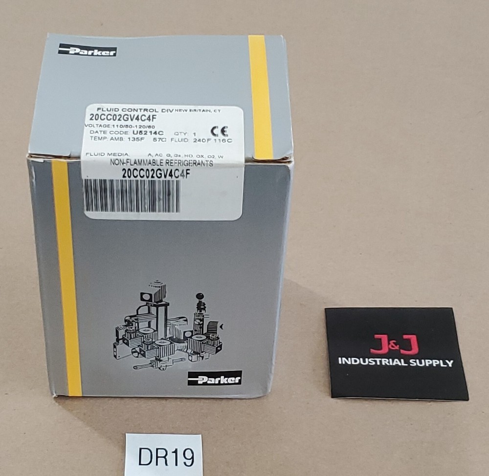 *NEW SEALED BOX* Parker 20CC02GV4C4F Solenoid Valve 1/8″ 2-Way 625Psi + Warranty