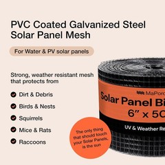 6″ x 50 ft Solar Panel Bird Squirrel Netting Metal PVC Coated Galvanized Steel M