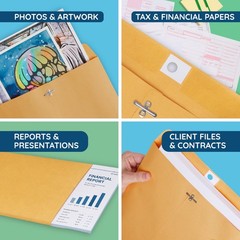 Blue Summit Supplies 100 9” x 12” Clasp Envelopes with Gummed 9 x 12, Brown