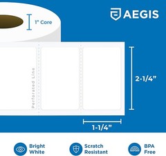 Direct Thermal Labels for Barcodes – 2.25″ x 1.25″ – 12 Rolls, 1000 Labels/Roll