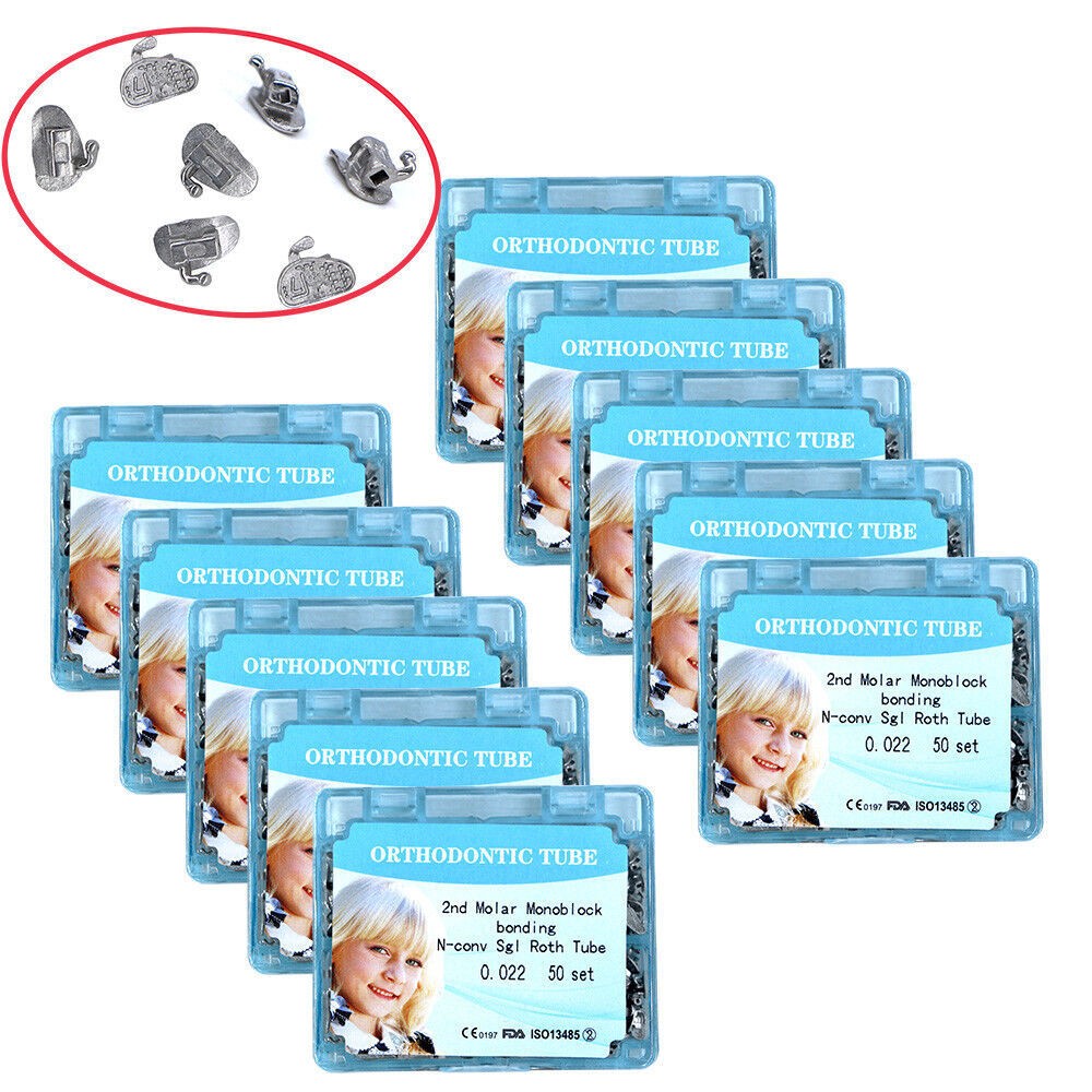 1-10Boxes Orthodontic tube 2nd molar bonding n-conv Dental roth 0.022 50sets/box